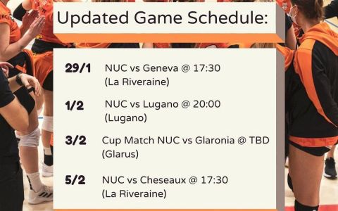 Updated game schedule